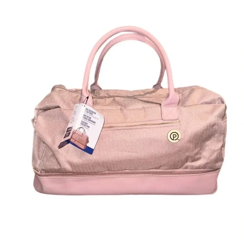 Protege 21" Drop-Bottom Weekender Duffel Bag, Pearl Blush, Free Delivery